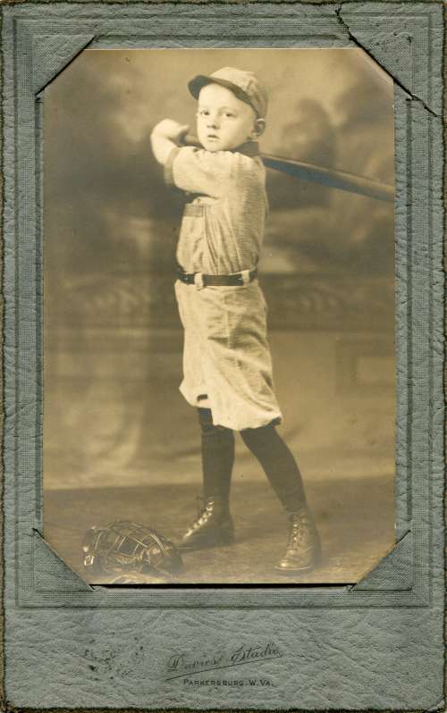 Early Boy Holding Bat Parkersburg, WV Studio